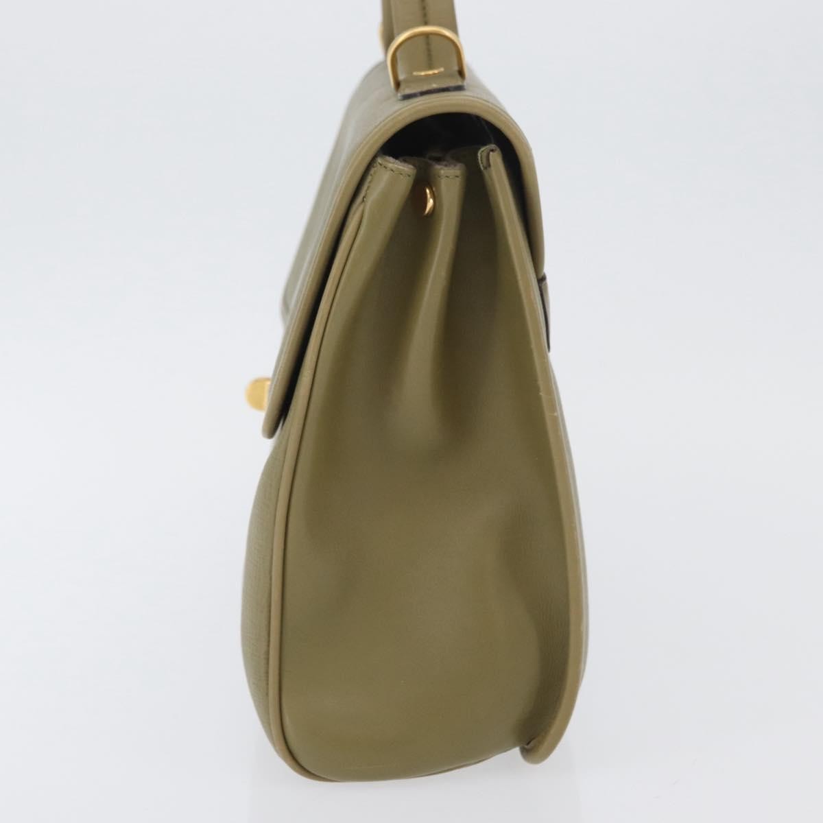 Gucci Vintage Leather Green Leather Handbag (Pre-Owned)