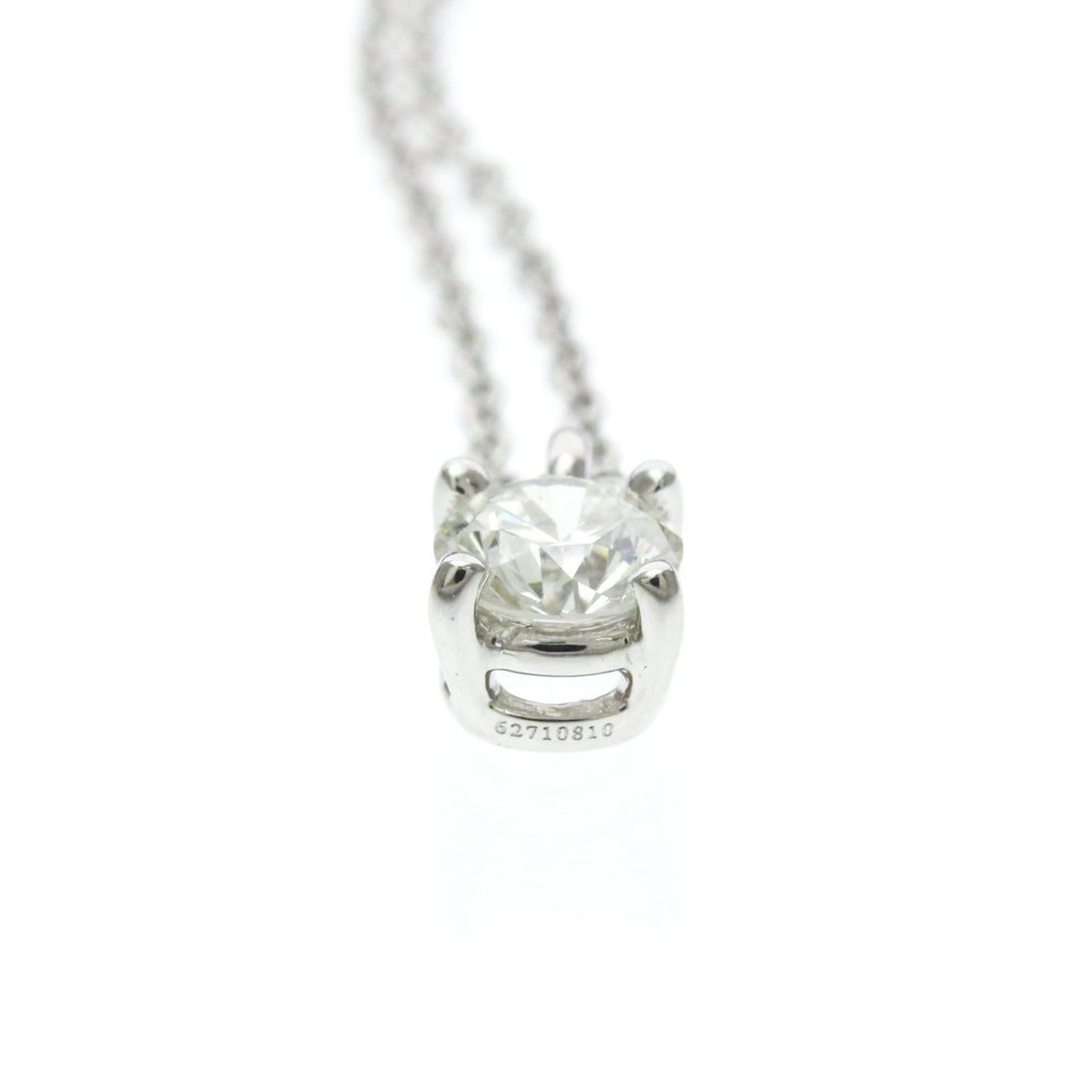 Tiffany & Co. Solitaire Pendant Platinum With Emerald Cut Diamond Silver Platinum Necklace Jewelry (Pre-Owned)
