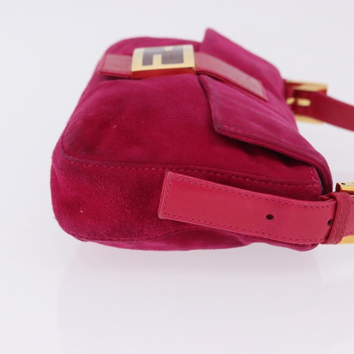 Fendi Baguette Leather Pink Suede Handbag (Pre-Owned)