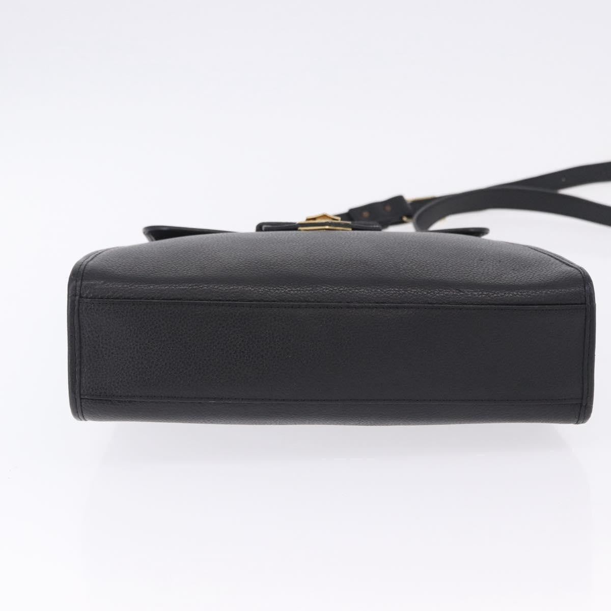 Saint Laurent Vintage Shoulder Bag Leather Black Leather Shoulder Bag Bag (Pre-Owned)