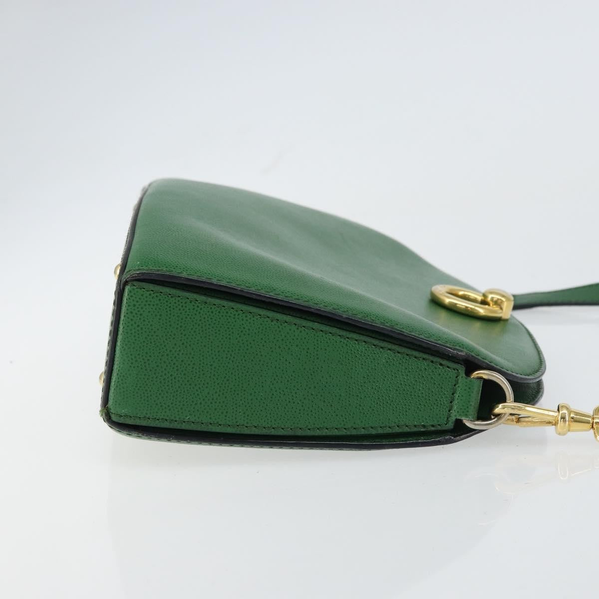 Celine Vintage Leather Green Leather Shoulder Bag Bag (Pre-Owned)