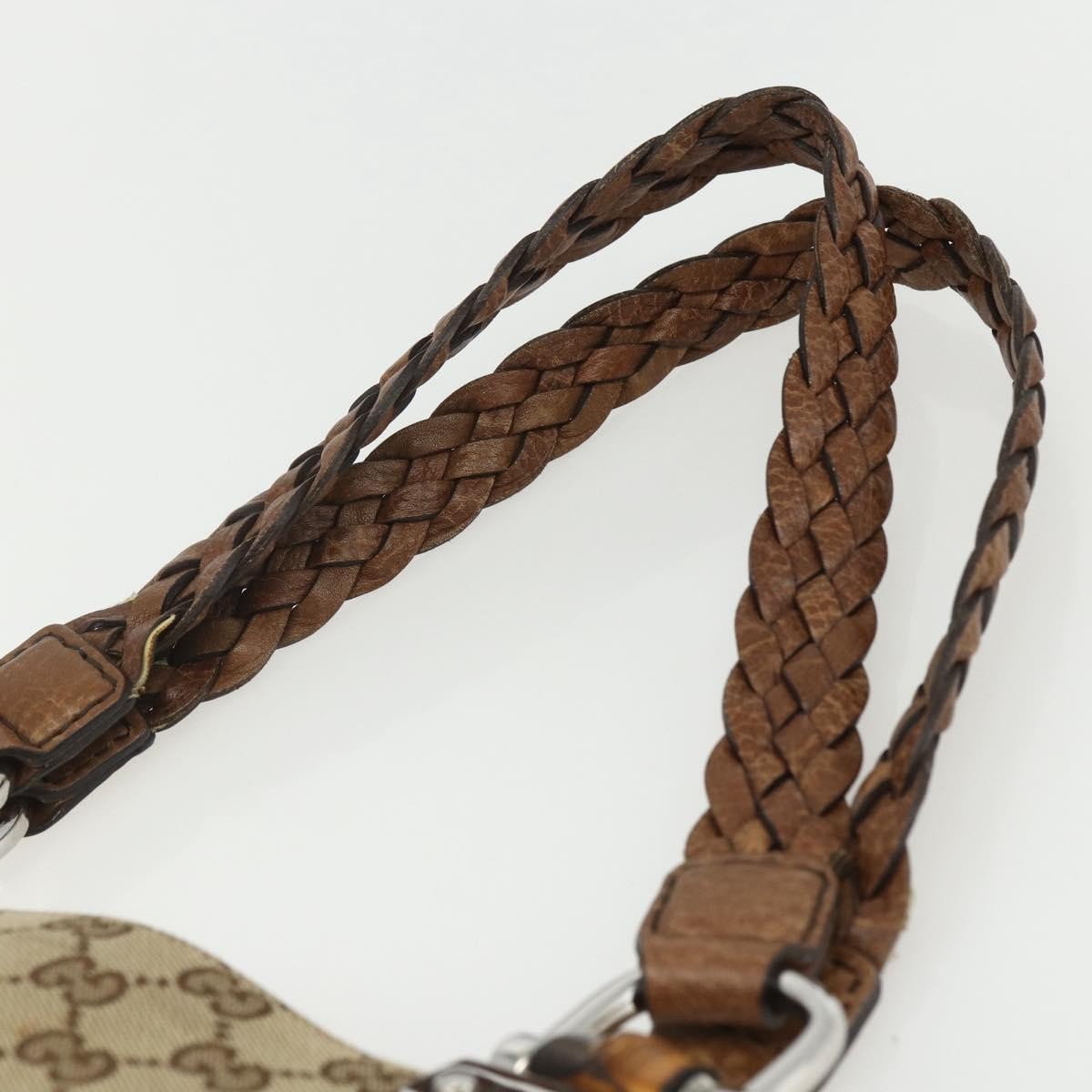 Gucci Bamboo Bar Gg Canvas Beige Canvas Tote Bag Bag (Pre-Owned)