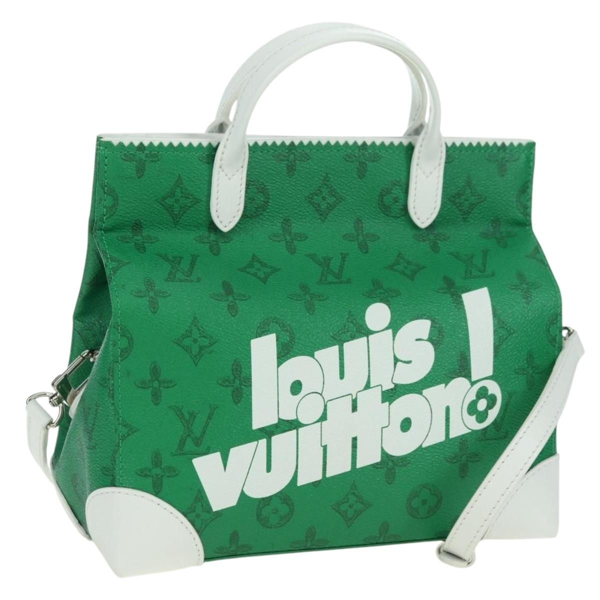 Louis Vuitton Litter Everyday Signature Vintage Monogram Canvas Green Canvas Handbag (Pre-Owned)