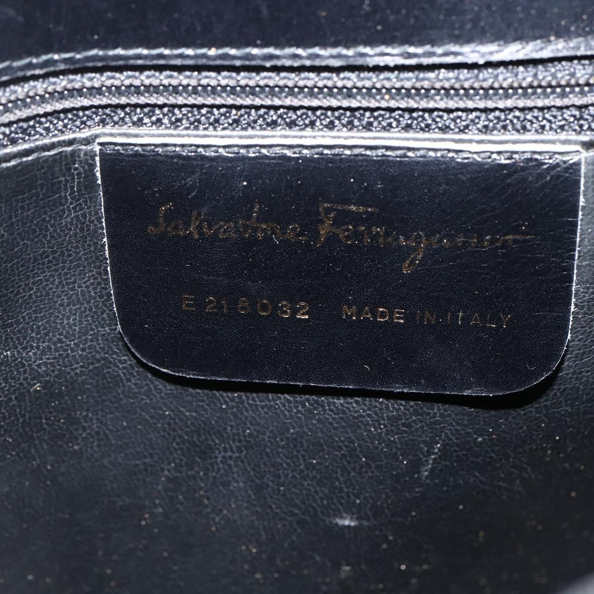 Salvatore Ferragamo Flap Shoulder Patent Leather Black Patent_Leather Shoulder Bag Bag (Pre-Owned)