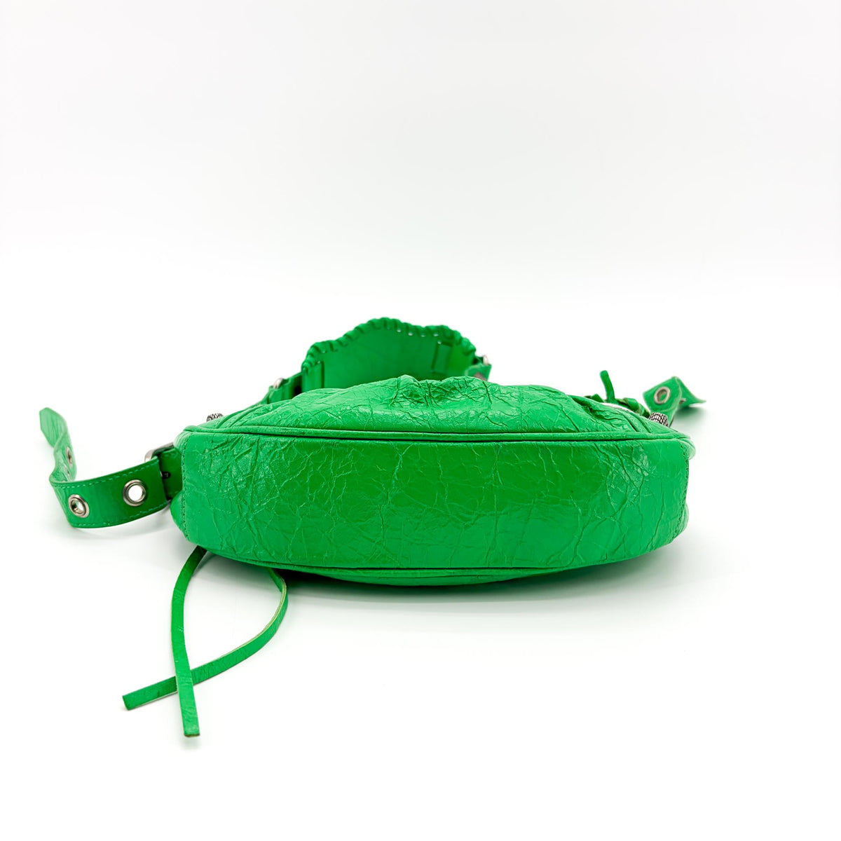 Balenciaga Le Cagole Giant Spikes Leather Green Leather Shoulder Bag Bag (Pre-Owned)