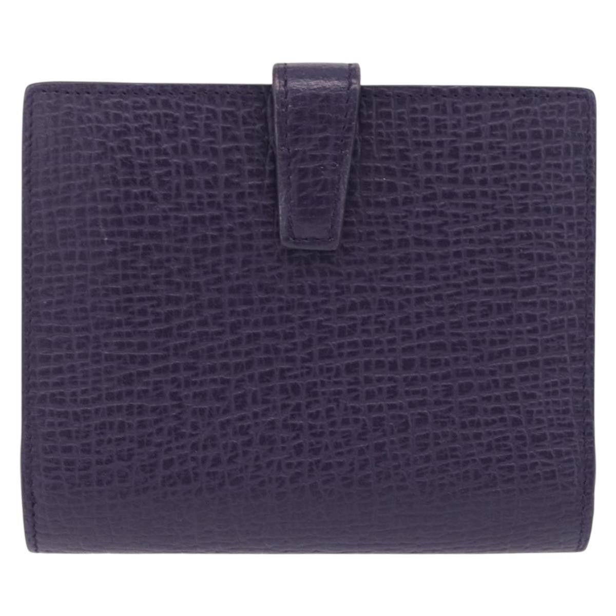 Loewe Anagram Trifold Flap Leather Purple Leather Wallets Accessory (Pre-Owned)