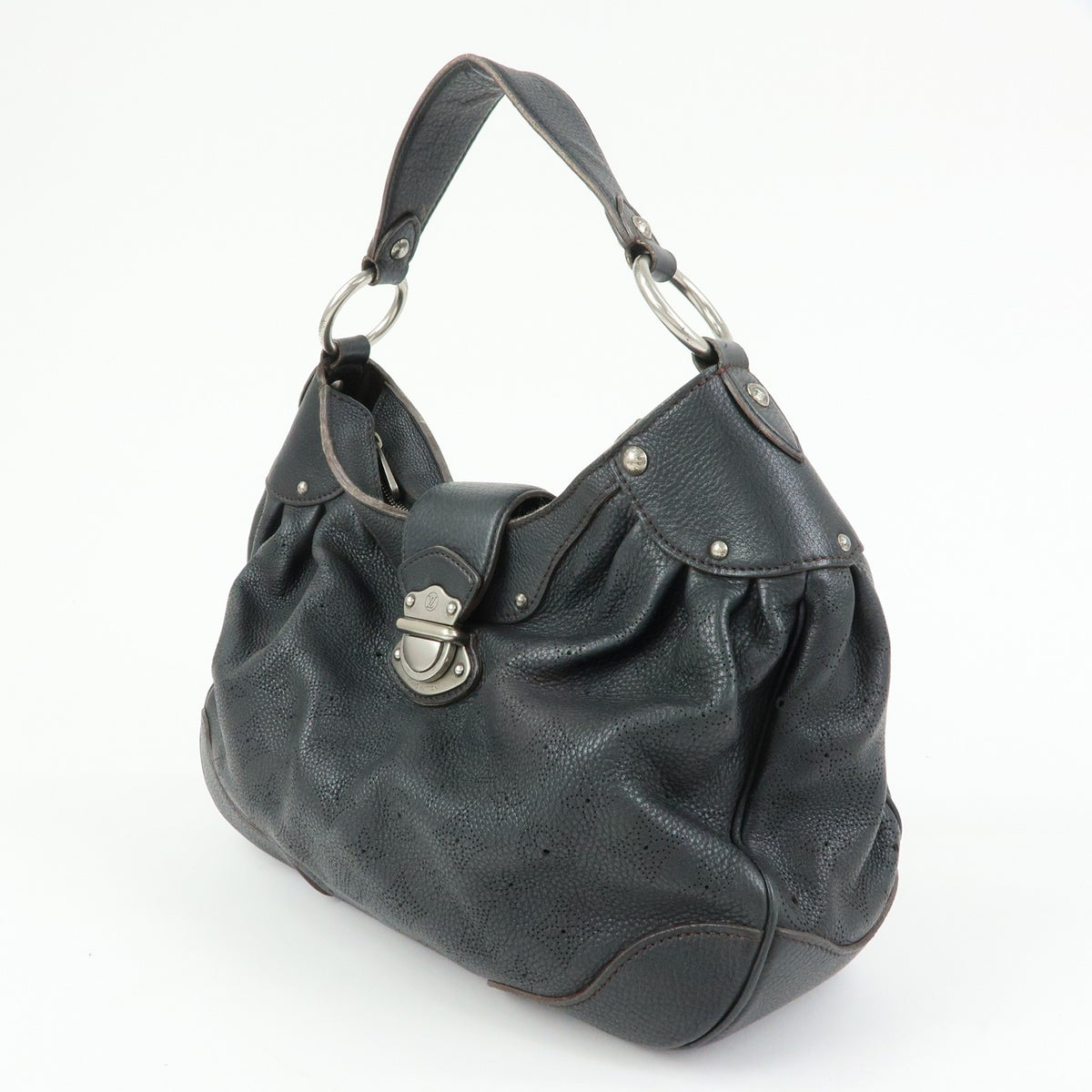 Louis Vuitton Solar Mahina Leather Black Leather Handbag (Pre-Owned)