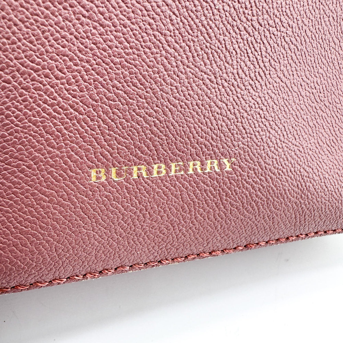 Burberry Helmsley Leather Pink Calfskin Handbag (Pre-Owned)