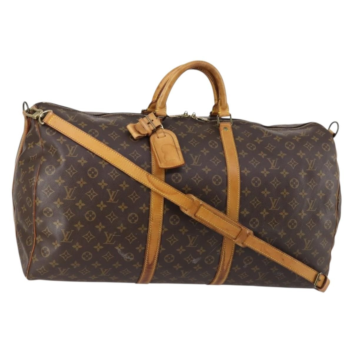 Louis Vuitton Keepall Bandouliere Monogram Canvas Brown Canvas Travel Bag Bag (Pre-Owned)