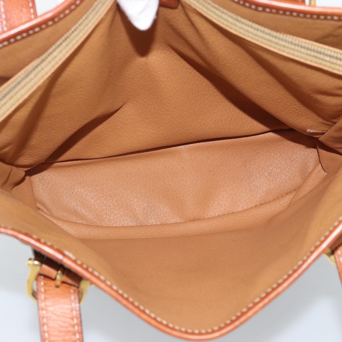 Celine Vintage Macadam Canvas And Leather Brown Canvas Tote Bag Bag (Pre-Owned)
