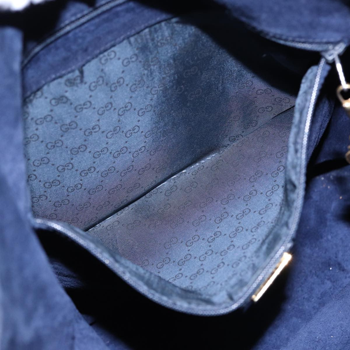 Gucci Vintage Leather Navy Leather Shoulder Bag Bag (Pre-Owned)