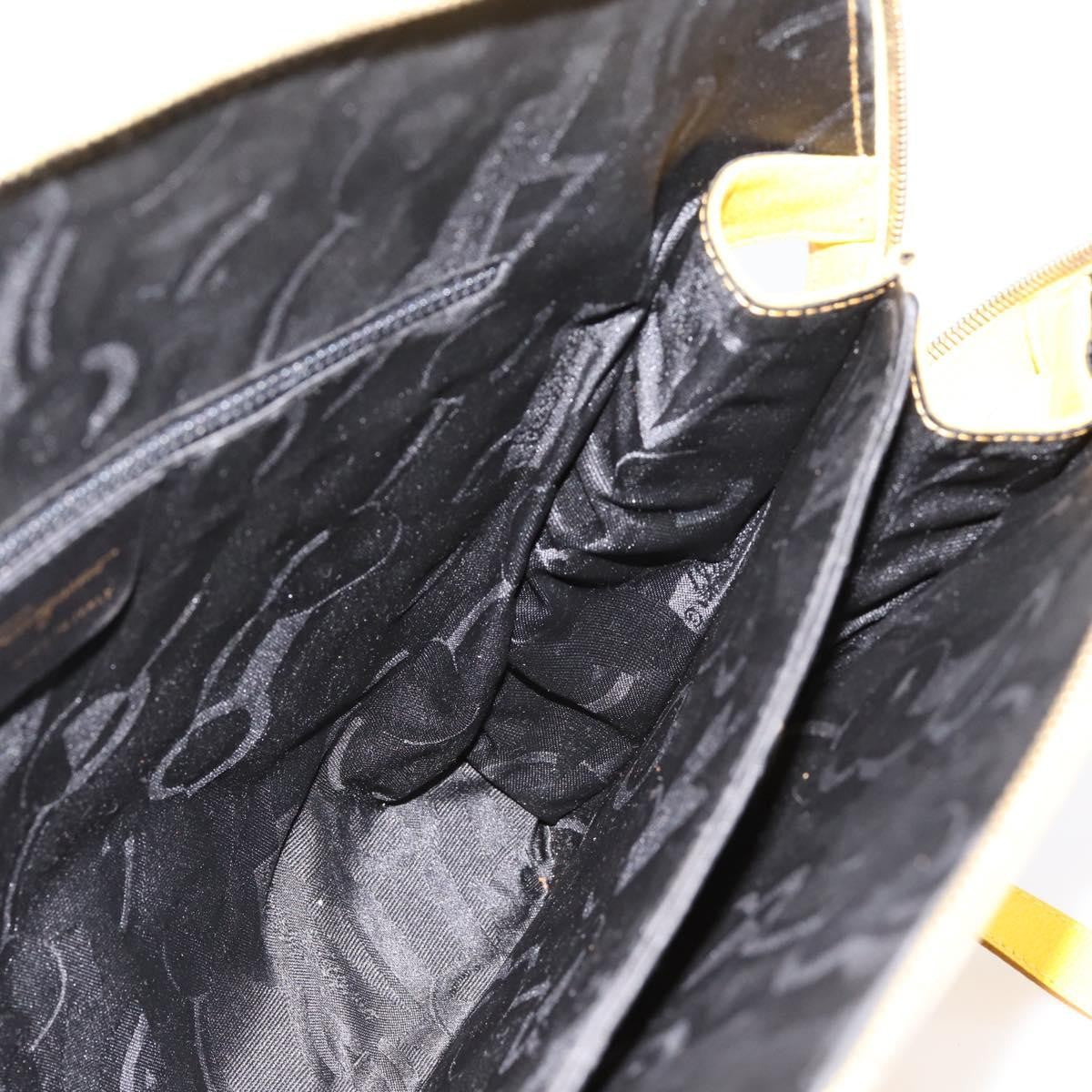 Salvatore Ferragamo Gancini Leather Yellow Leather Handbag (Pre-Owned)
