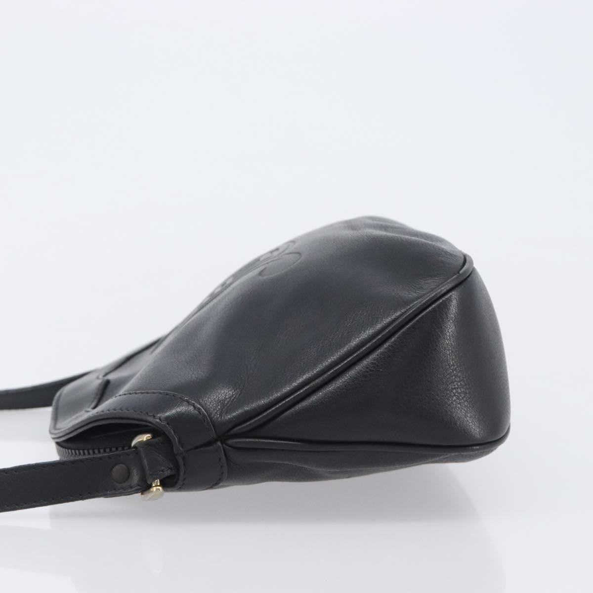Gucci Shoulder Leather Black Leather Shoulder Bag Bag (Pre-Owned)