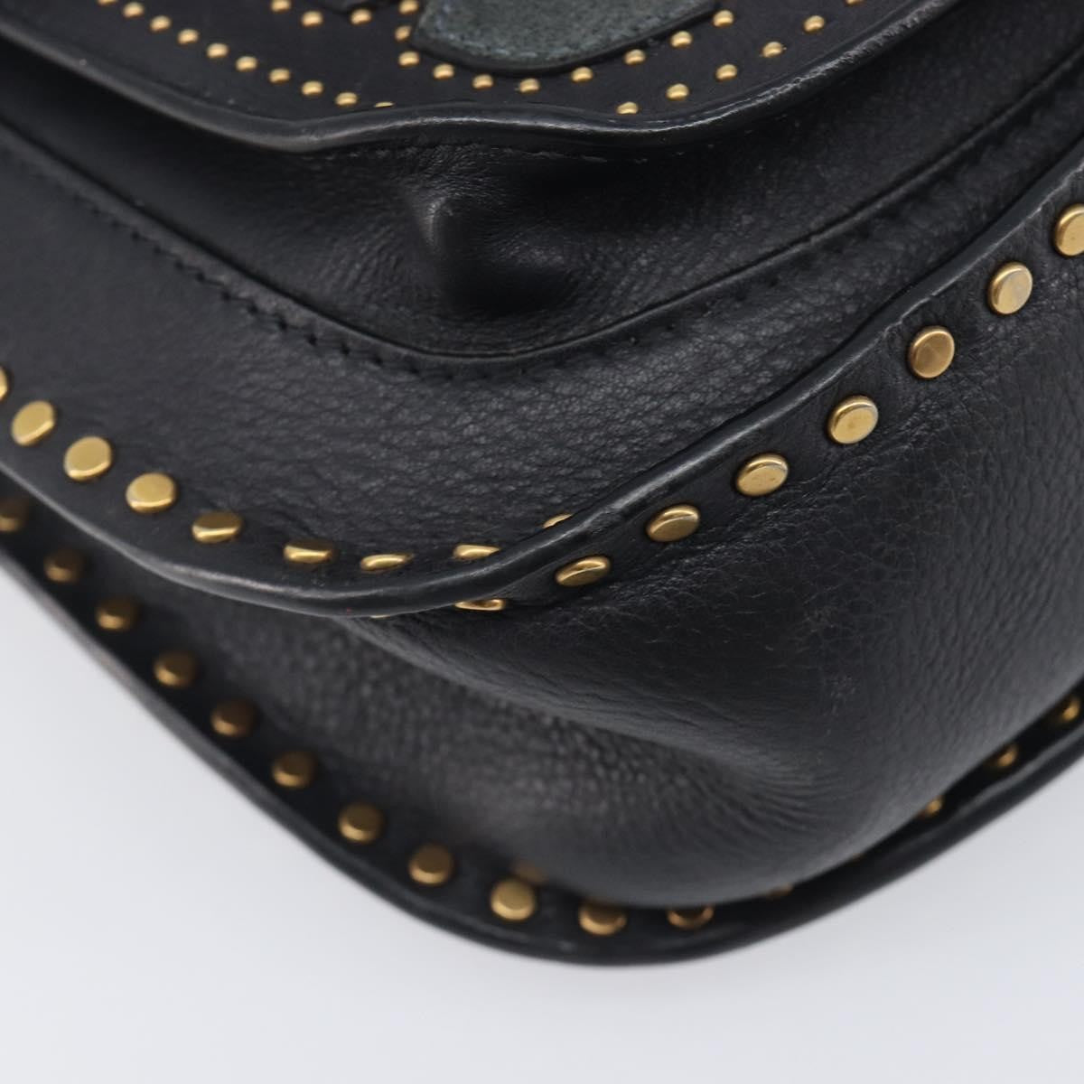 Chloe Hudson Studded Leather Black Leather Handbag (Pre-Owned)