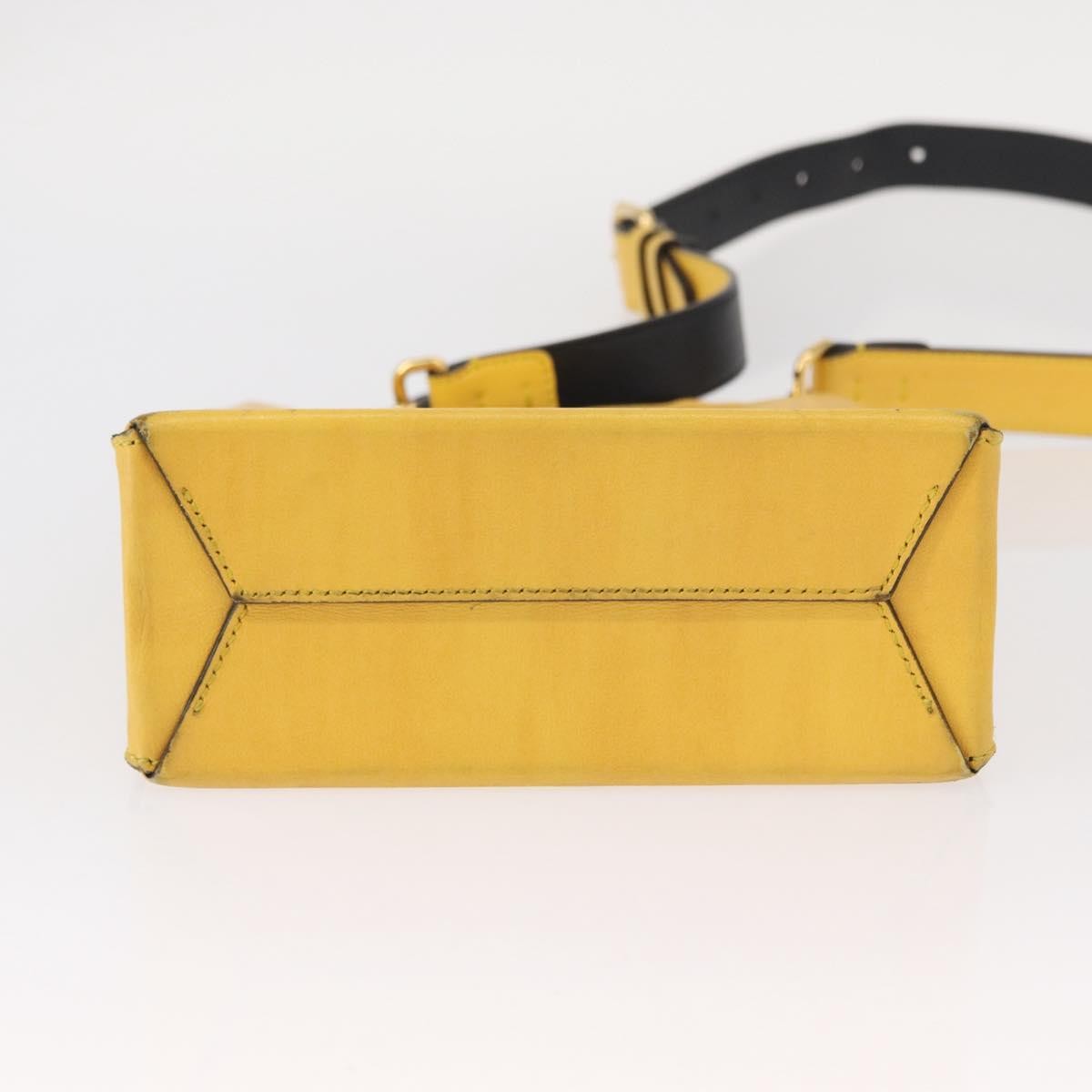 Fendi Pack Shopping Tote Leather Yellow Leather Handbag (Pre-Owned)