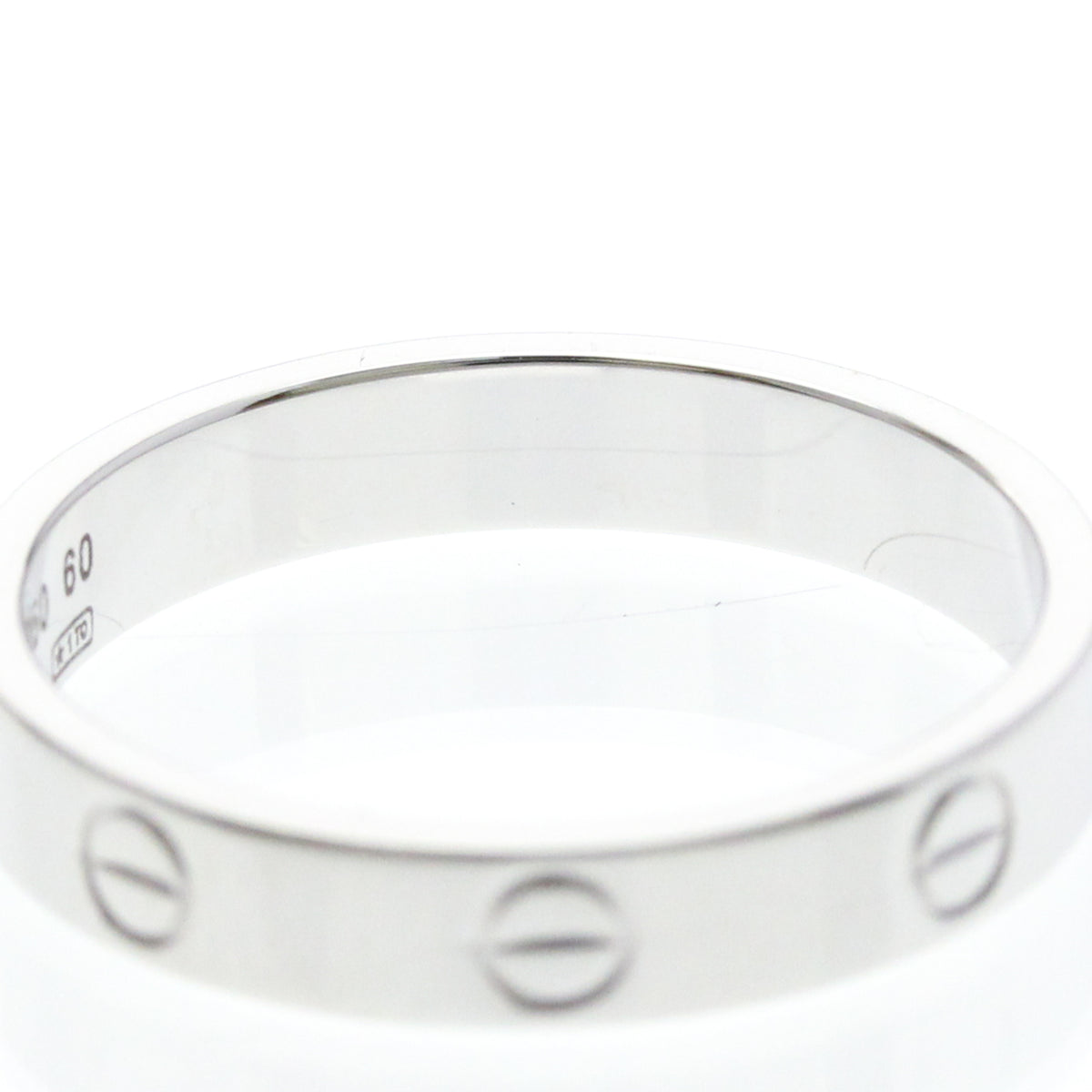 Cartier Love Wedding Band 18K White Gold Silver White_Gold Ring Jewelry (Pre-Owned)