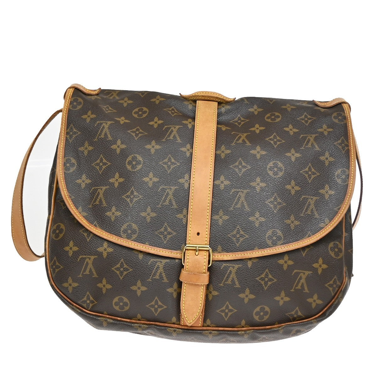 Louis Vuitton Saumur Monogram Canvas Brown Canvas Shoulder Bag Bag (Pre-Owned)