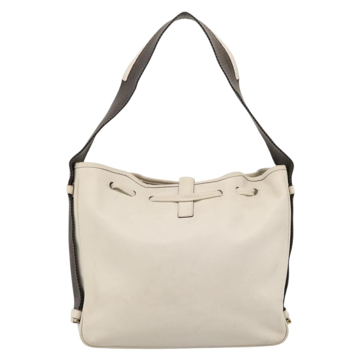 Gucci Shoulder Leather Beige Leather Shoulder Bag Bag (Pre-Owned)