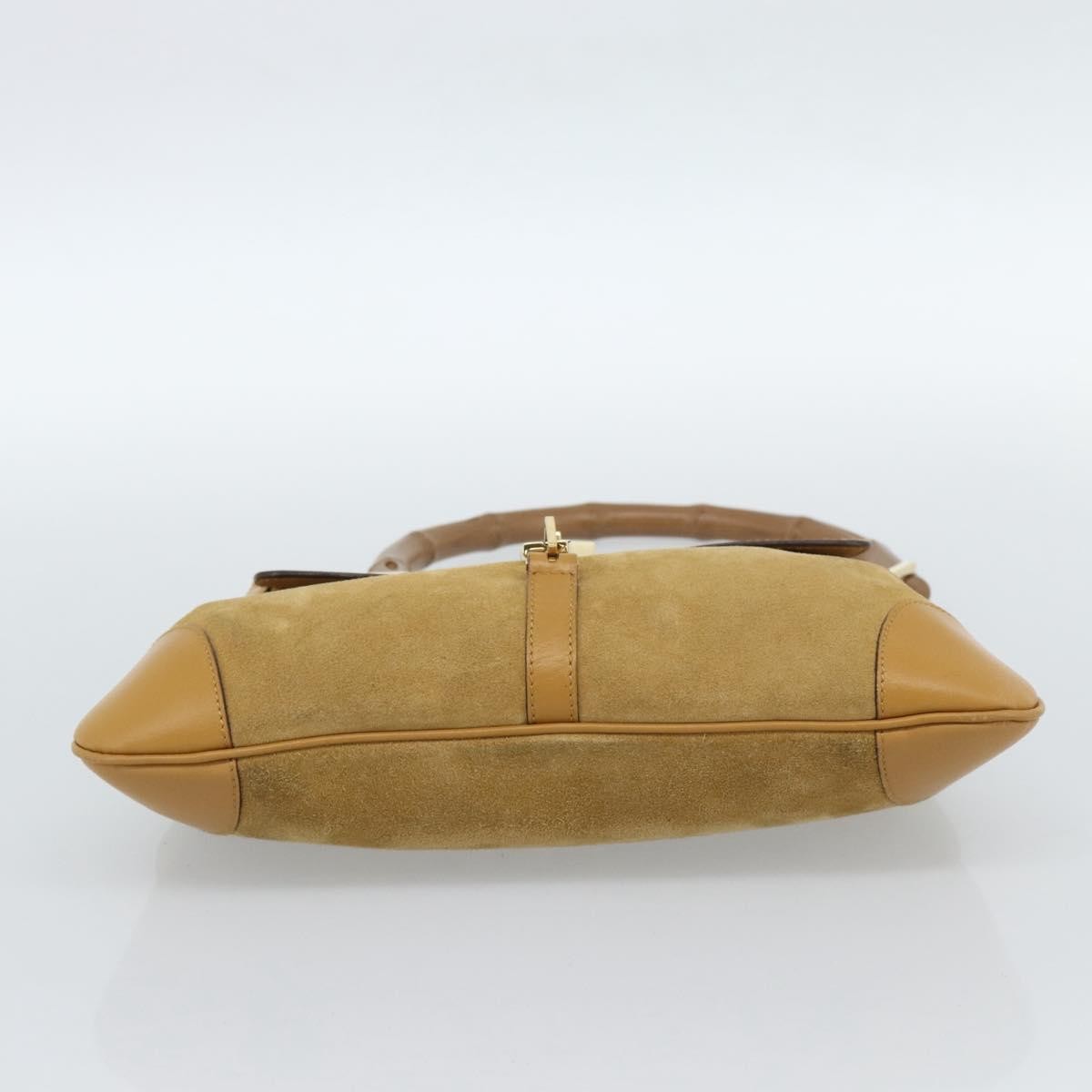 Gucci Bamboo Jackie Suede Beige Suede Handbag (Pre-Owned)
