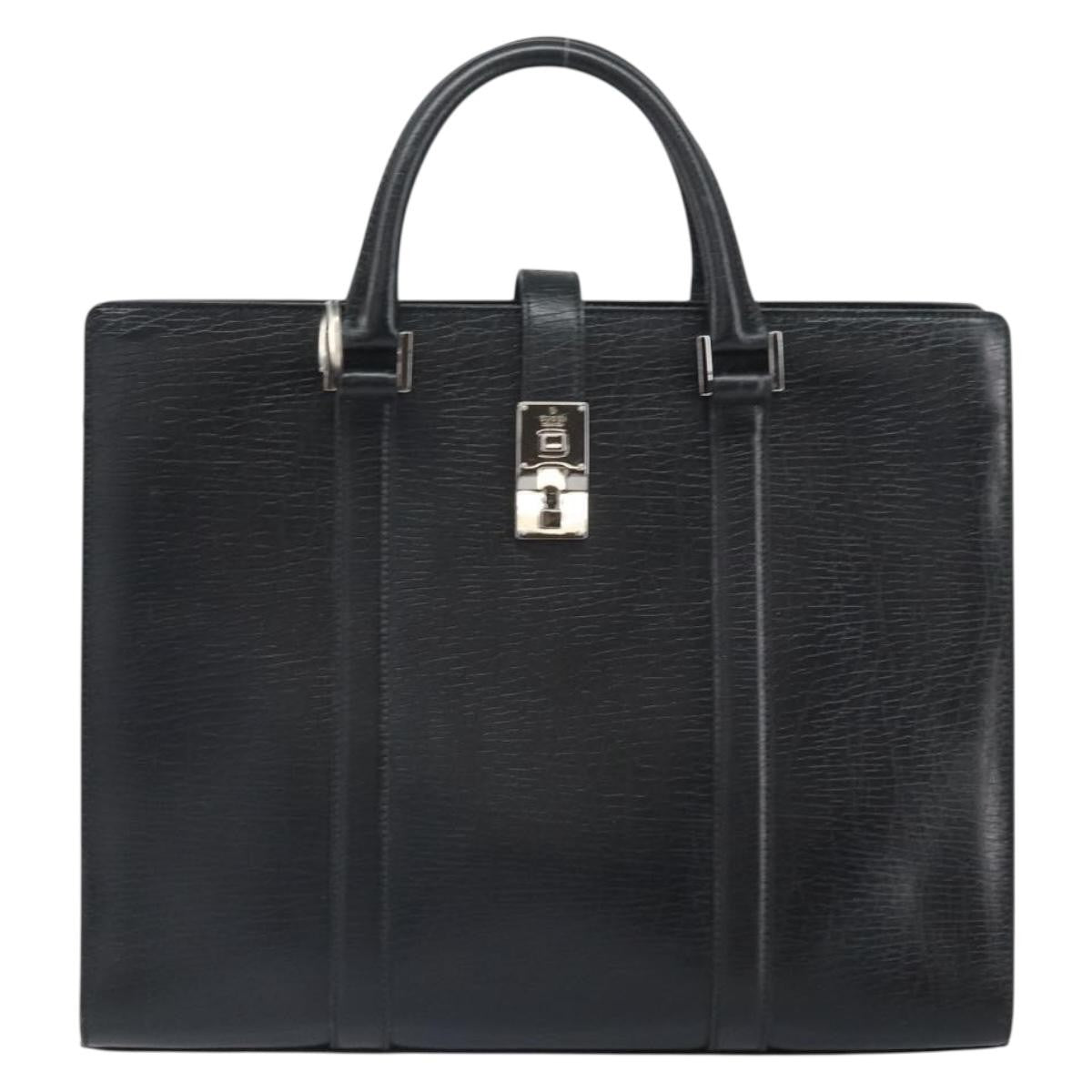 Gucci Vintage Leather Black Leather Handbag (Pre-Owned)