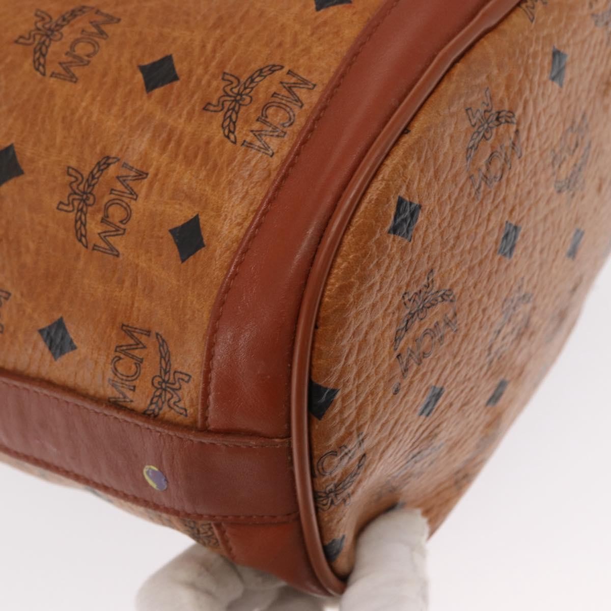 MCM Visetos Canvas And Leather Brown Canvas Shoulder Bag Bag (Pre-Owned)