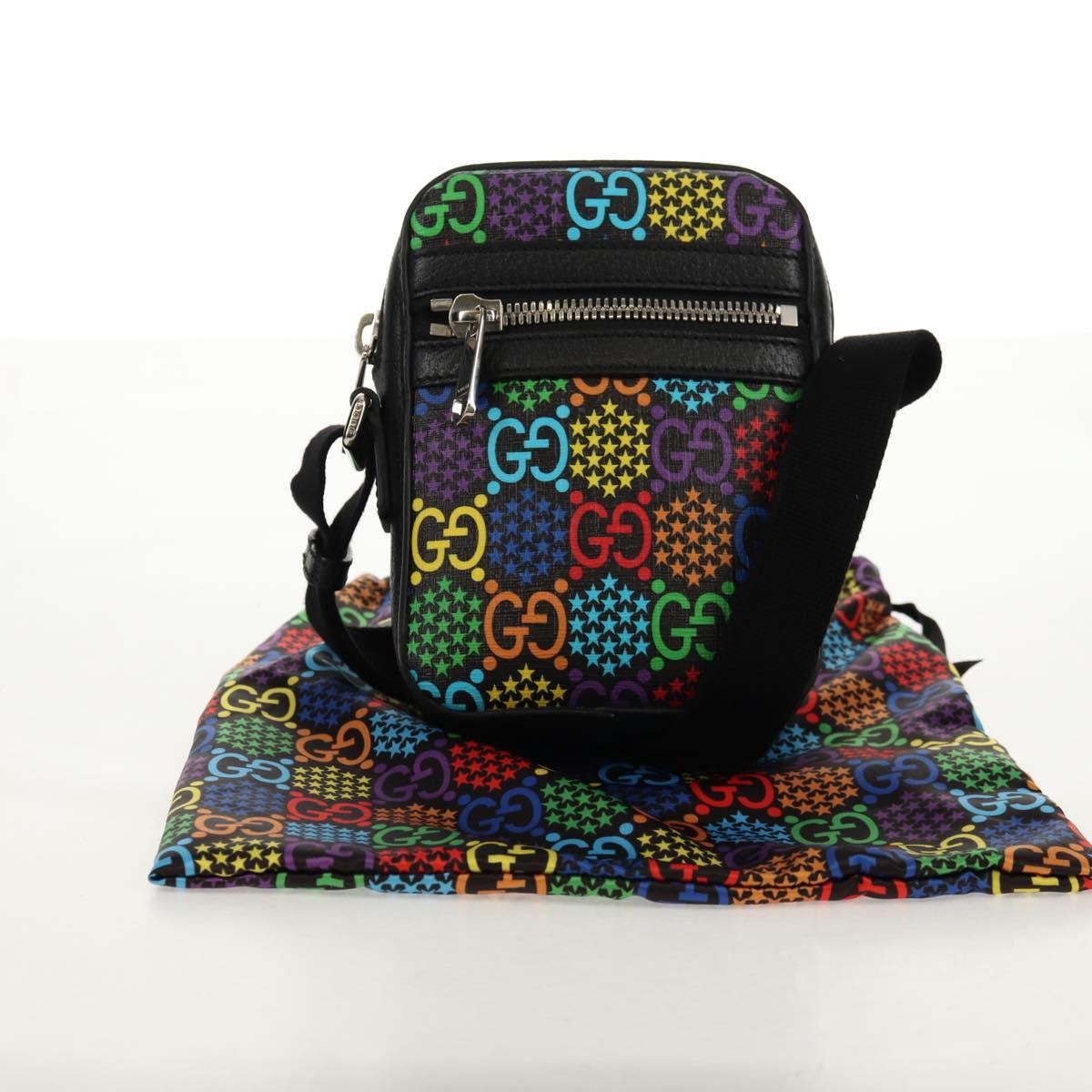 Gucci Front Zip Messenger Psychedelic Print Gg Coated Canvas Multicolour Canvas Shoulder Bag Bag (Pre-Owned)