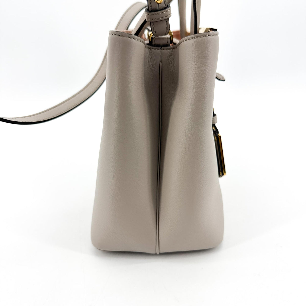 Fendi 2Jours Leather Gray Leather Handbag (Pre-Owned)