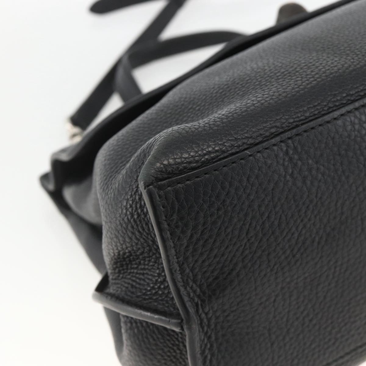 Gucci Bamboo Daily Top Handle Leather Black Leather Handbag (Pre-Owned)