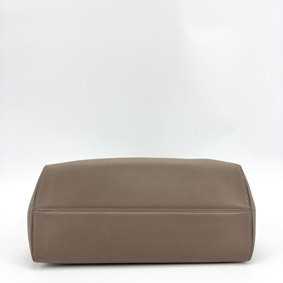 Fendi By The Way Satchel Calfskin Beige Leather Handbag (Pre-Owned)