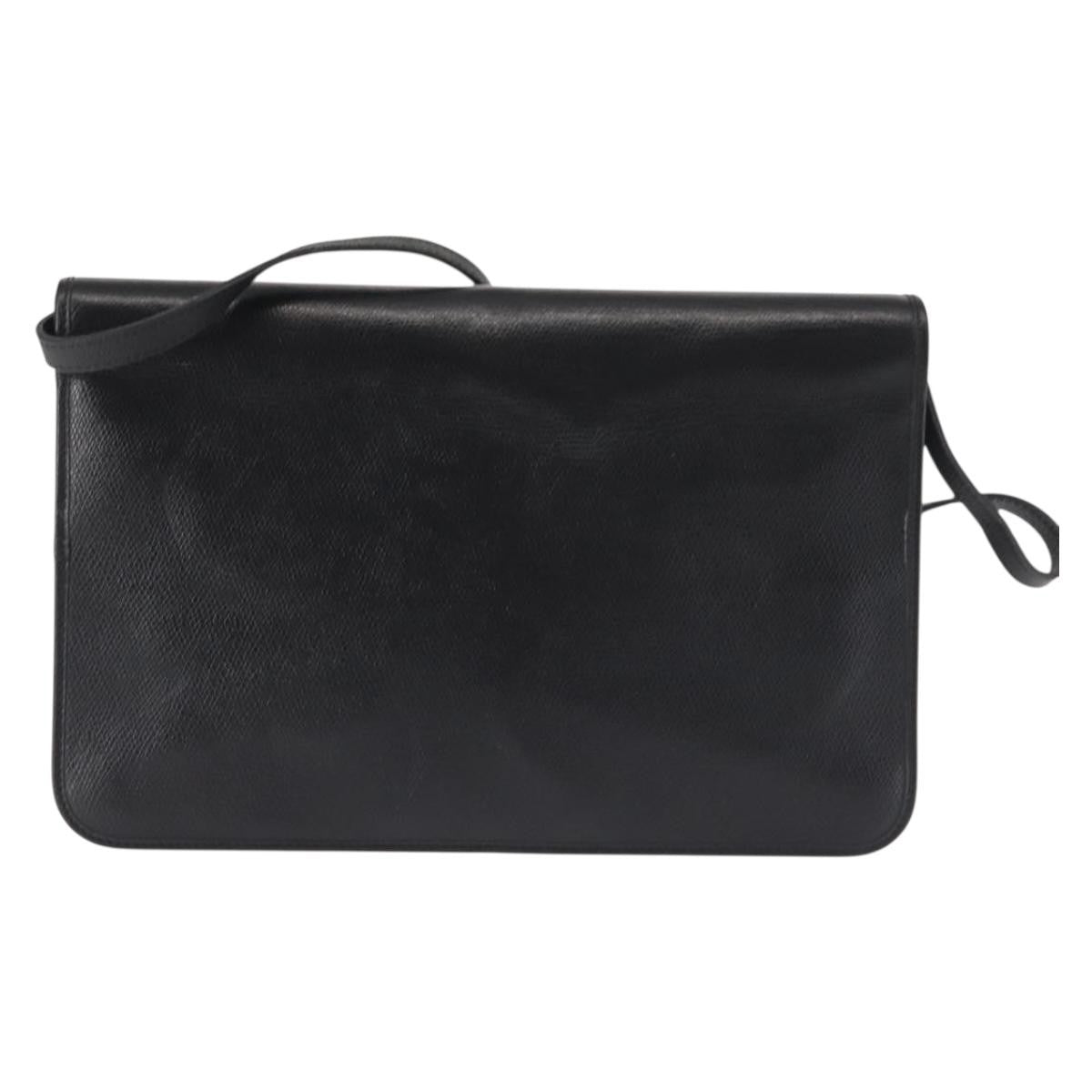 Christian Dior Vintage Leather Black Leather Shoulder Bag Bag (Pre-Owned)