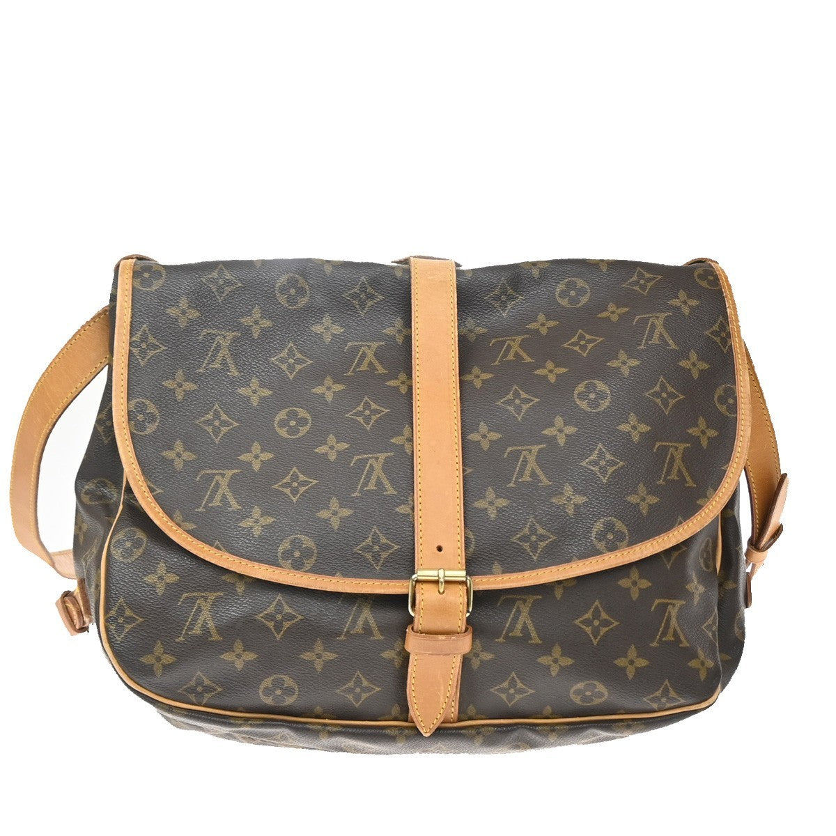 Louis Vuitton Saumur Monogram Canvas Brown Canvas Shoulder Bag Bag (Pre-Owned)