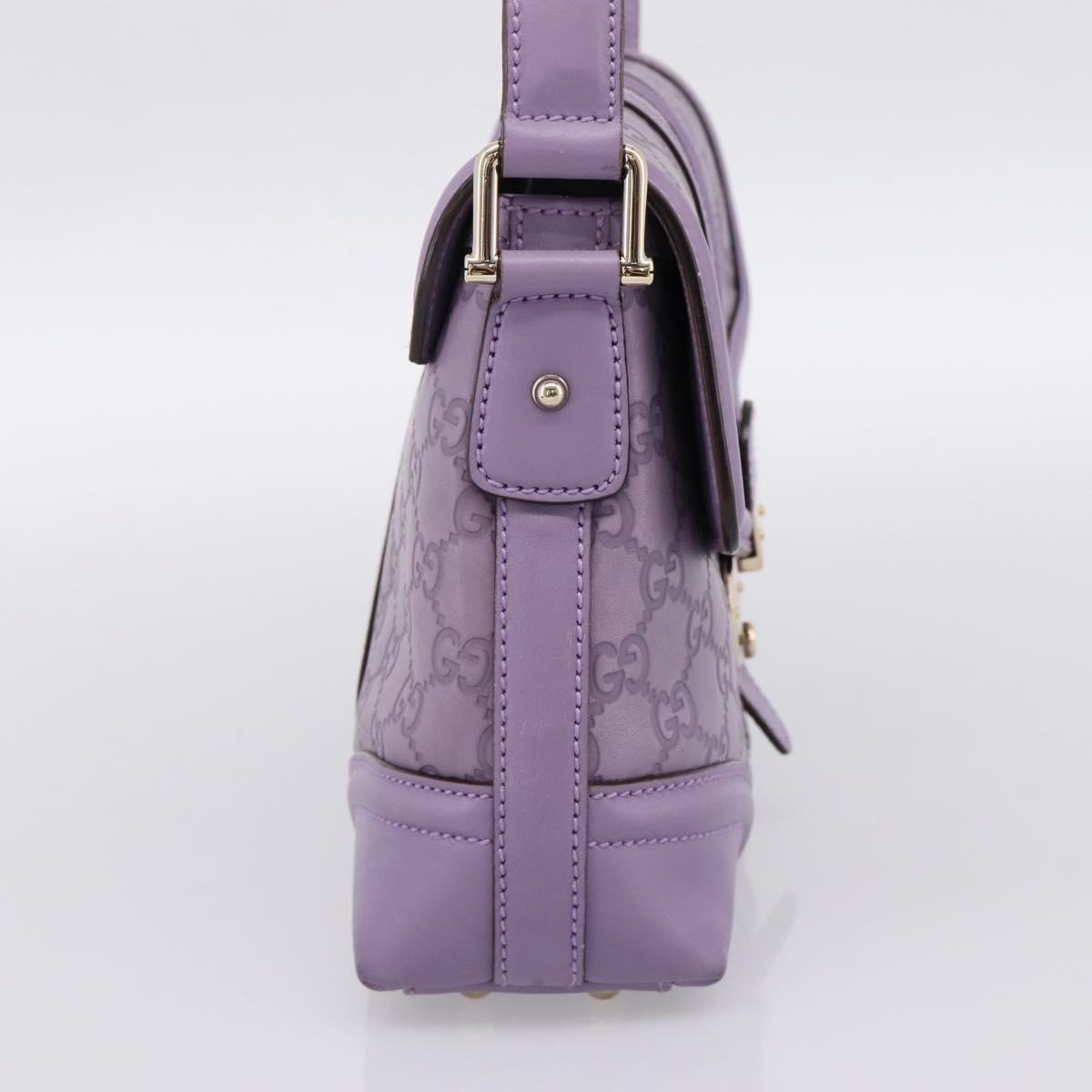 Gucci Web Flap Guccissima Purple Leather Shoulder Bag Bag (Pre-Owned)