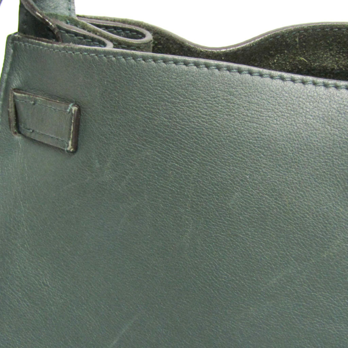 Celine Long Strap Big Bag Bucket Leather Khaki Leather Shoulder Bag Bag (Pre-Owned)