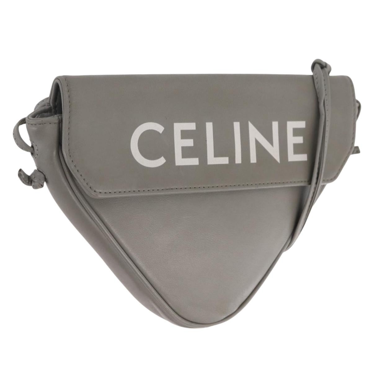Celine Triangle Leather Gray Leather Handbag (Pre-Owned)