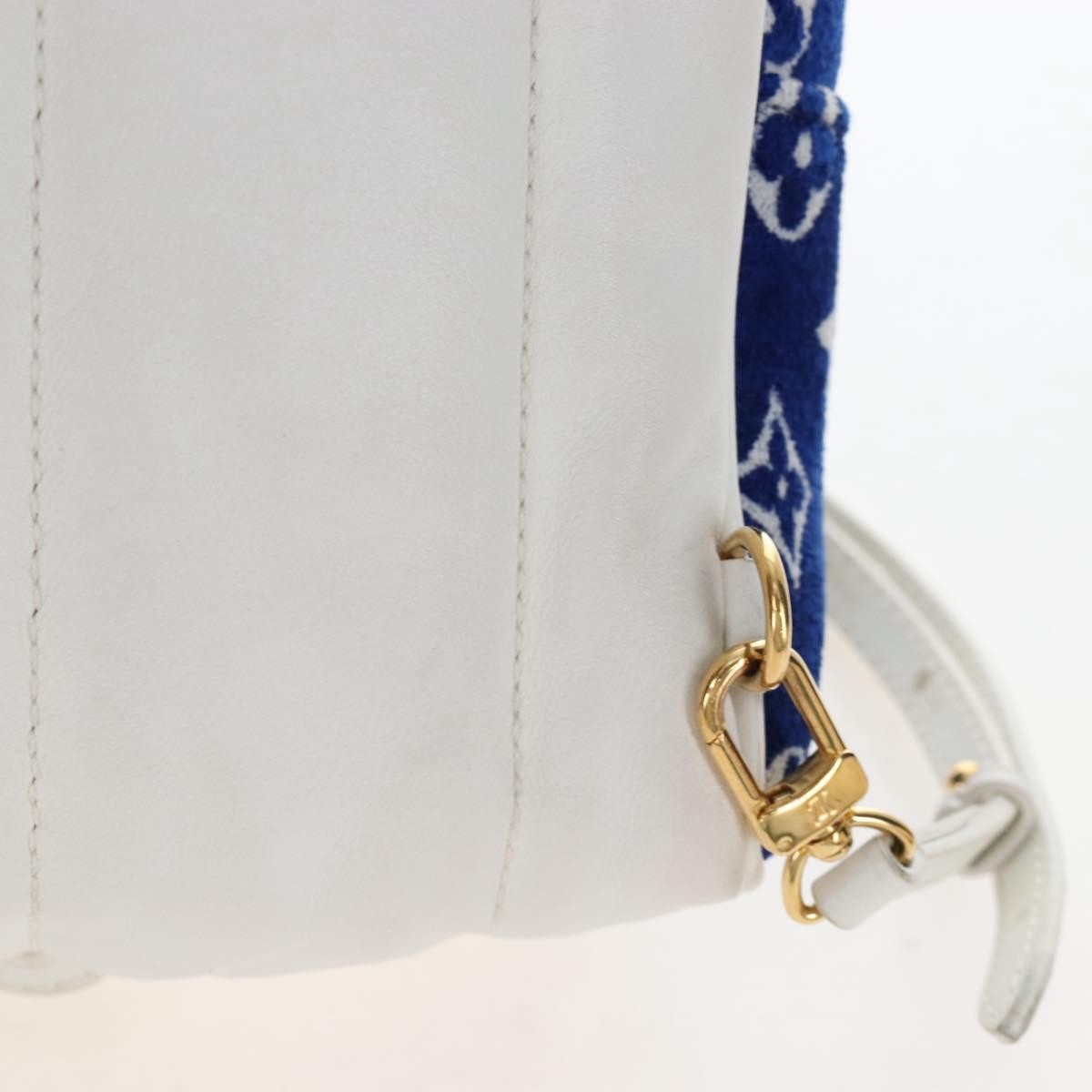 Louis Vuitton Palm Springs Lv Match Monogram Jacquard Velvet Blue Canvas Backpack Bag (Pre-Owned)