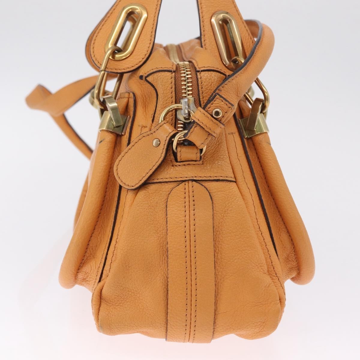 Chloe Paraty Top Handle Leather Orange Leather Handbag (Pre-Owned)