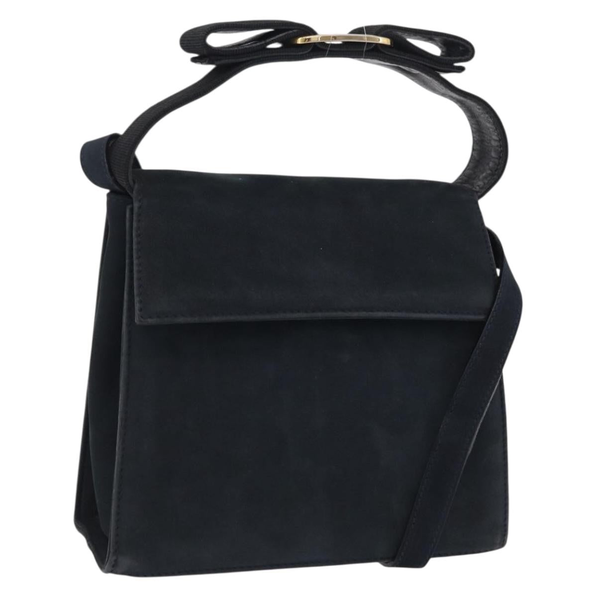 Salvatore Ferragamo Vala Suede Navy Suede Shoulder Bag Bag (Pre-Owned)