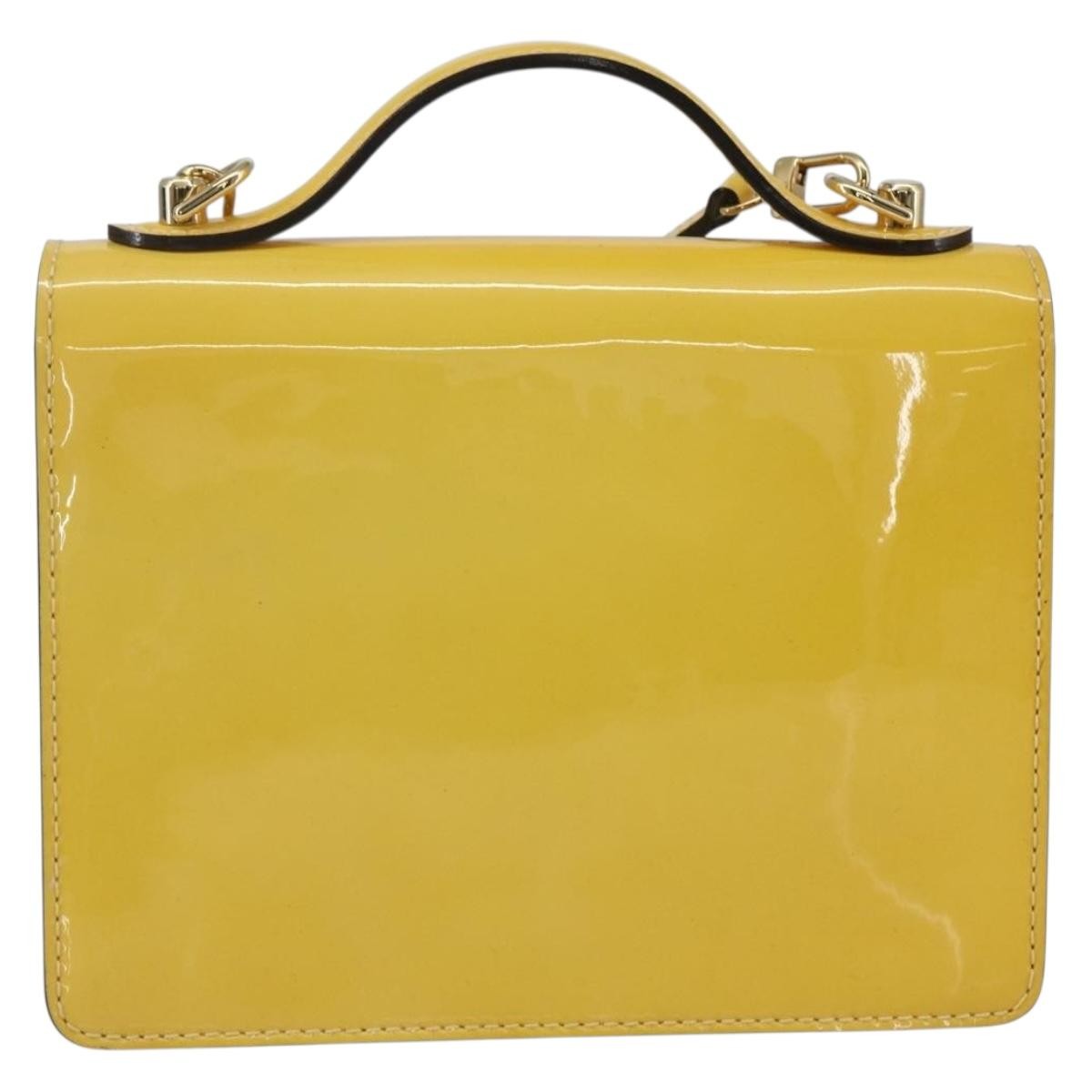 Louis Vuitton Monceau Vernis Yellow Patent_Leather Handbag (Pre-Owned)