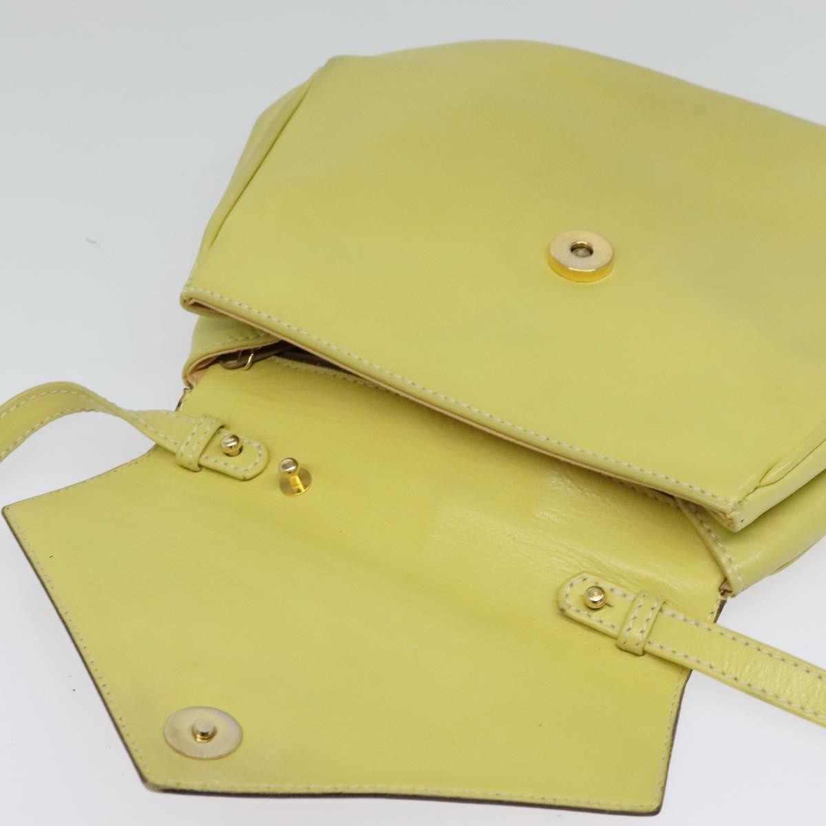 Celine Vintage Leather Yellow Leather Shoulder Bag Bag (Pre-Owned)