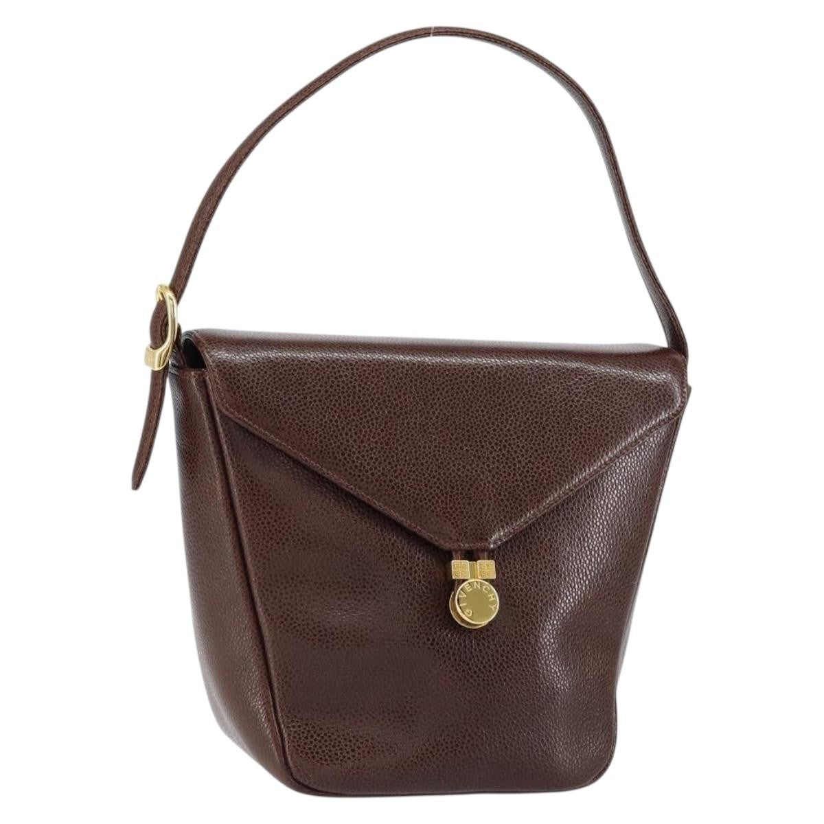 Givenchy Shoulder Leather Brown Leather Shoulder Bag Bag (Pre-Owned)