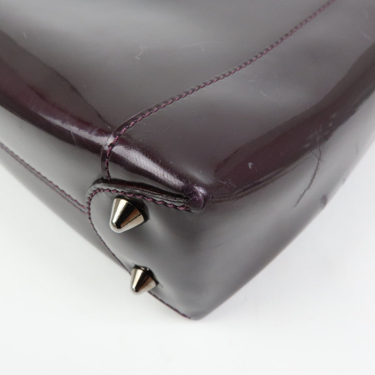Christian Dior Handbag Leather Purple Patent_Leather Handbag (Pre-Owned)