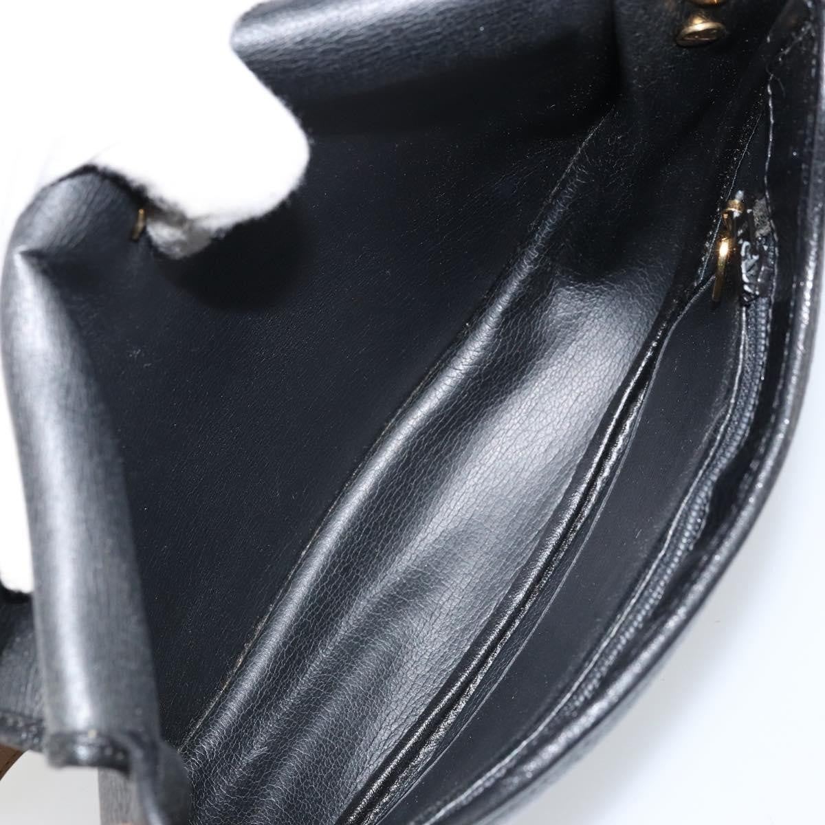 Christian Dior Vintage Cd Logo Leather Black Leather Shoulder Bag Bag (Pre-Owned)