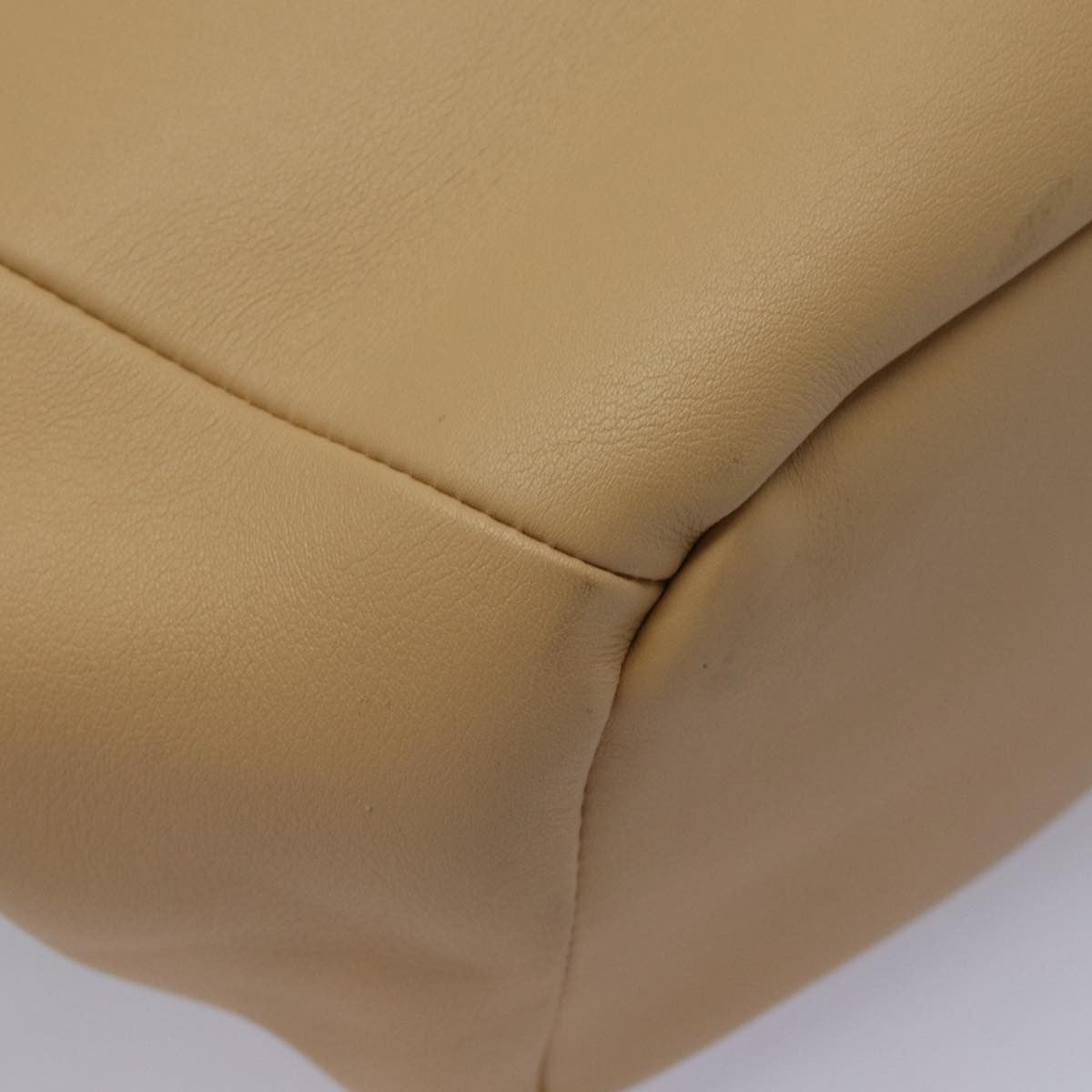 Bottega Veneta Beak Leather Beige Leather Tote Bag Bag (Pre-Owned)