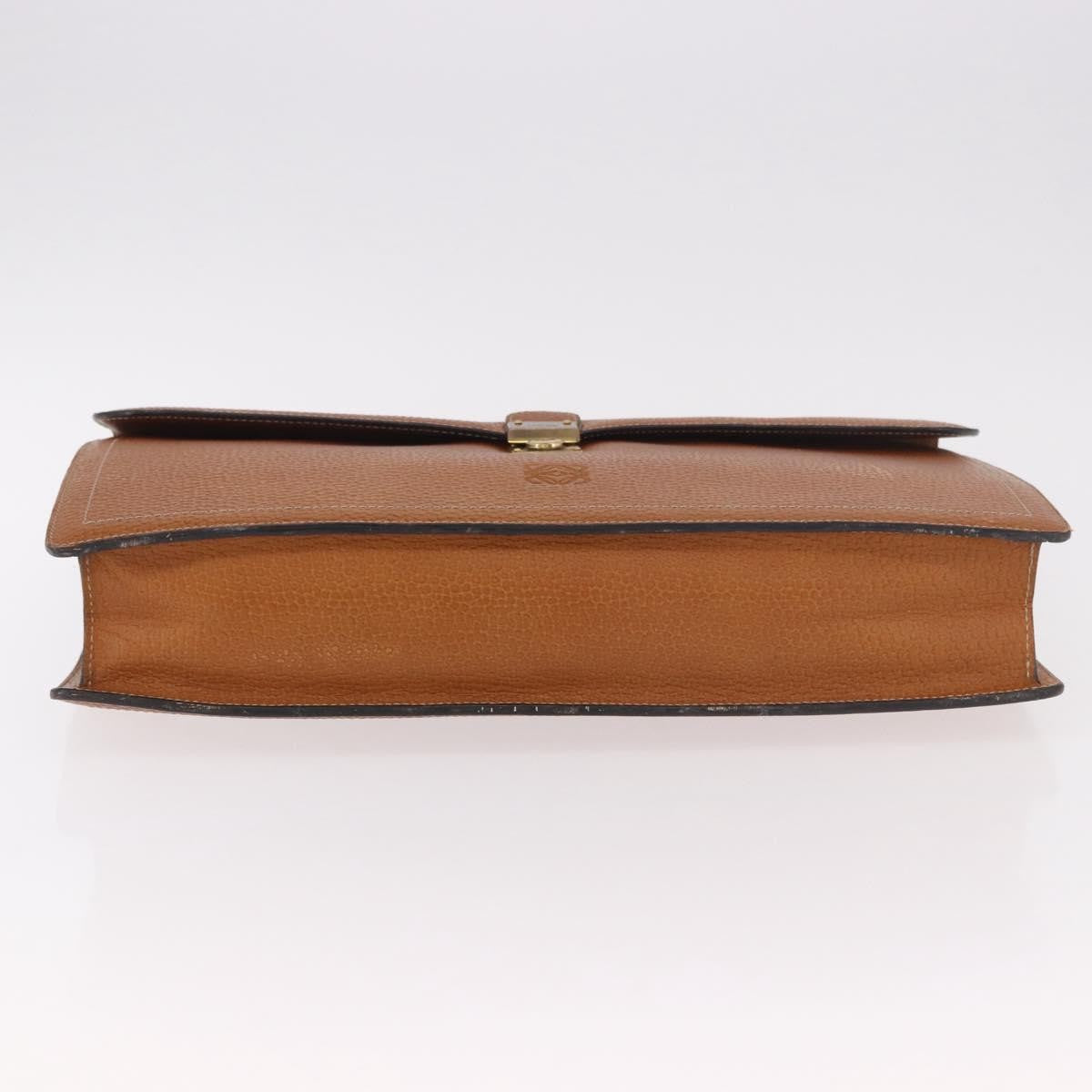 Loewe Anagram Business Leather Brown Leather Briefcase Bag (Pre-Owned)