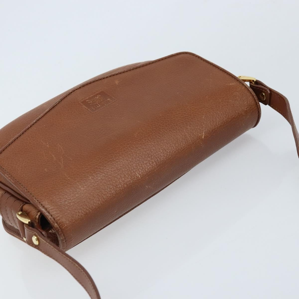 Burberry Flap Shoulder Leather Brown Leather Shoulder Bag Bag (Pre-Owned)