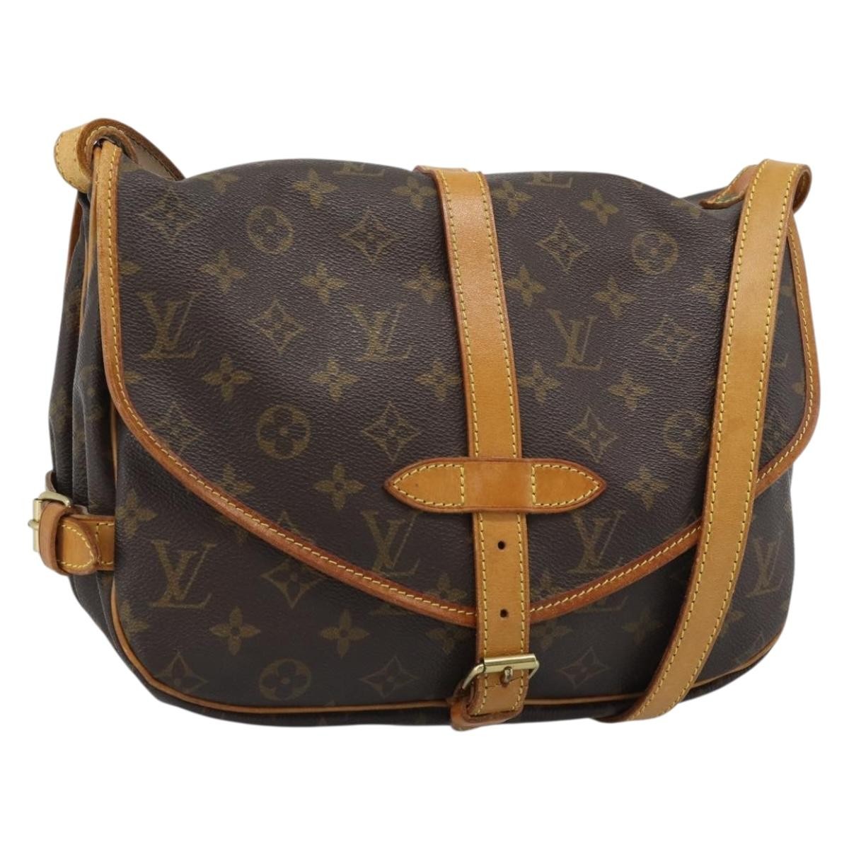 Louis Vuitton Saumur Monogram Canvas Brown Canvas Shoulder Bag Bag (Pre-Owned)