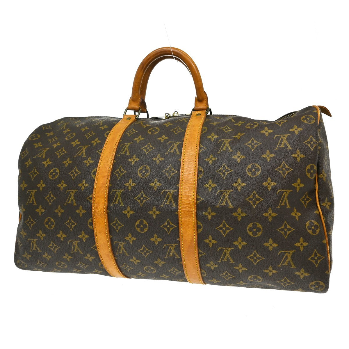 Louis Vuitton Keepall Monogram Brown Canvas Travel Bag Bag (Pre-Owned)