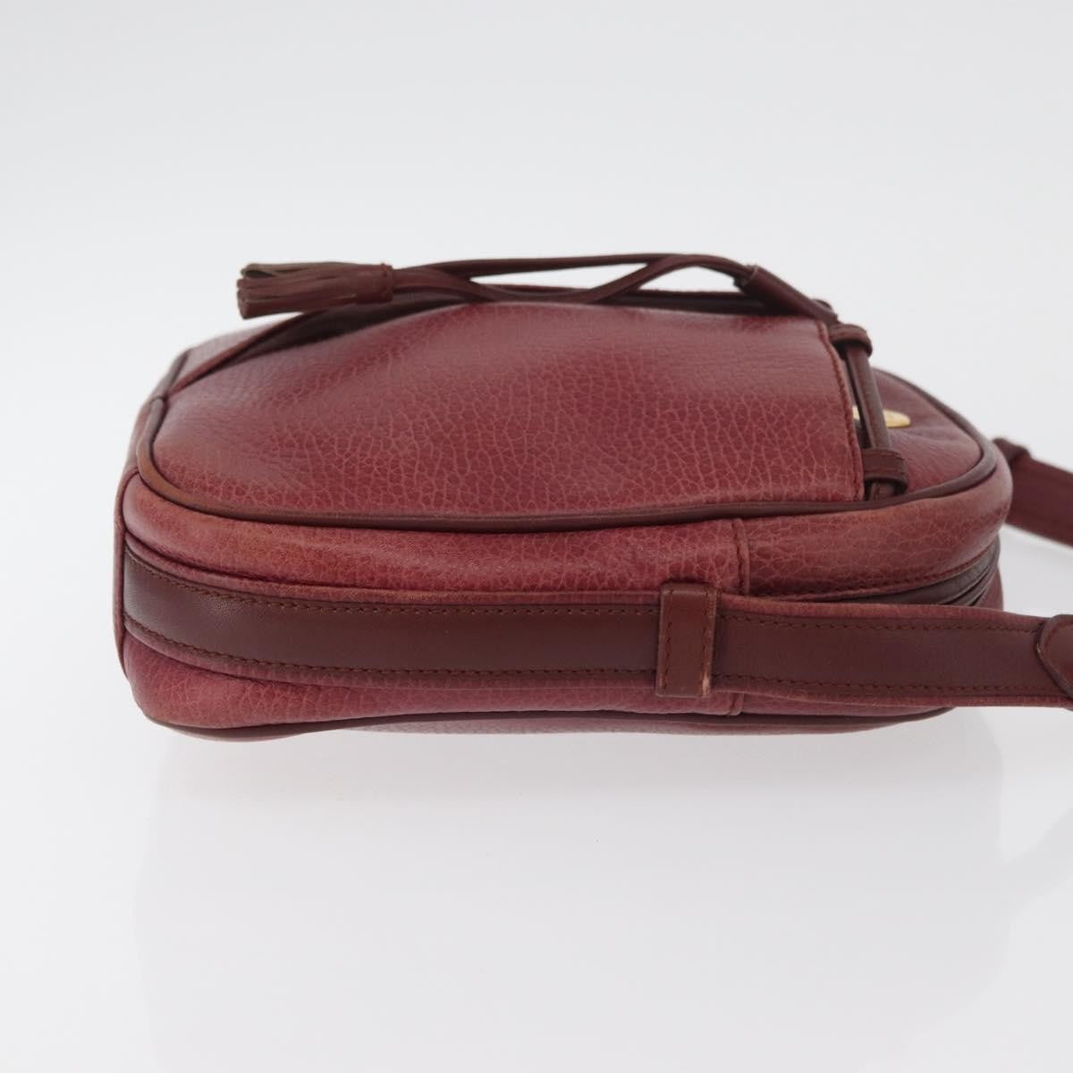 Cartier Tasseled Must De Cartier Leather Burgundy Leather Shoulder Bag Bag (Pre-Owned)