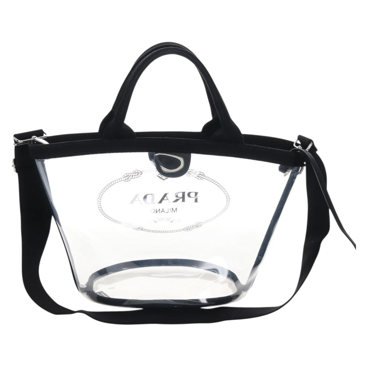 Prada Logo Pvc Transparent Plastic Tote Bag Bag (Pre-Owned)