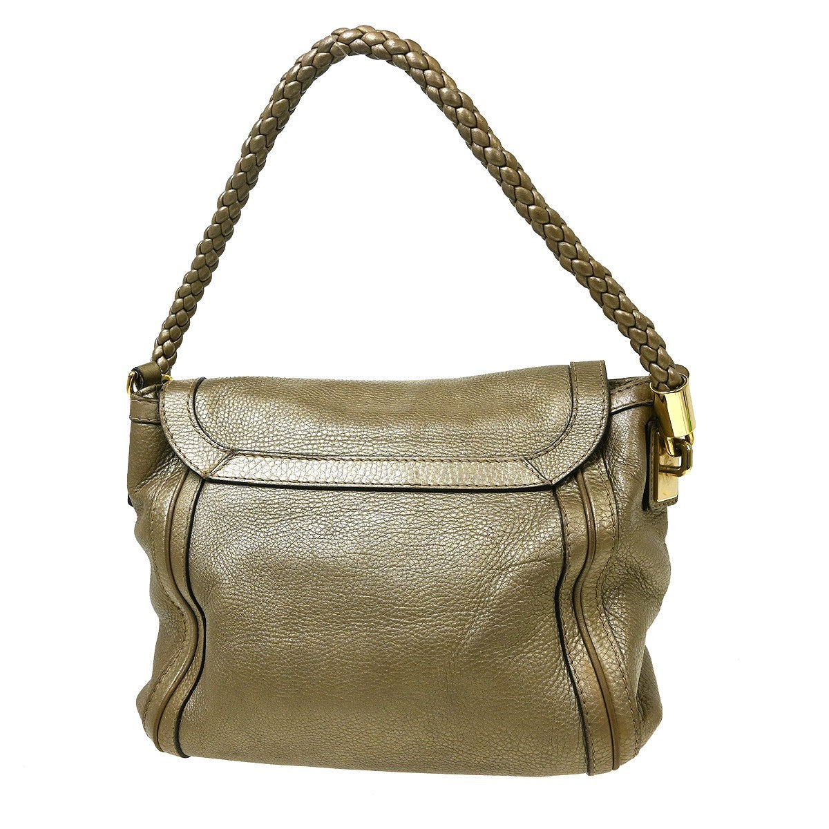 Gucci Bella Flap Leather Gold Leather Shoulder Bag Bag (Pre-Owned)